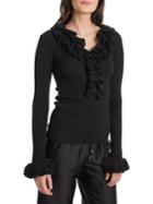 Trina Turk Quill Ruffle Ribbed Sweater