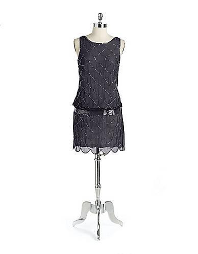 Adrianna Papell Adrianna Papell Beaded Chiffon Cocktail Dress
