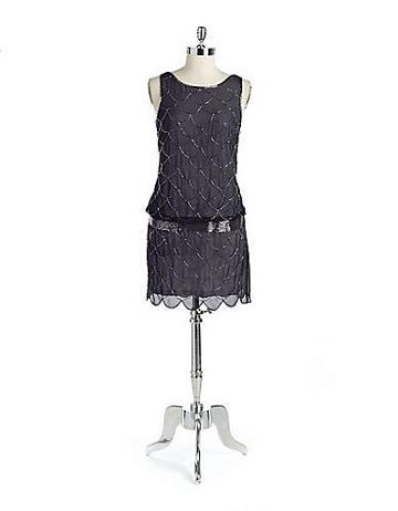 Adrianna Papell Adrianna Papell Beaded Chiffon Cocktail Dress