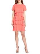 Tahari Arthur S. Levine Petite Tiered Ruffle Dress
