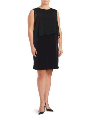 Lori Michaels Plus Overlayed Shift Dress