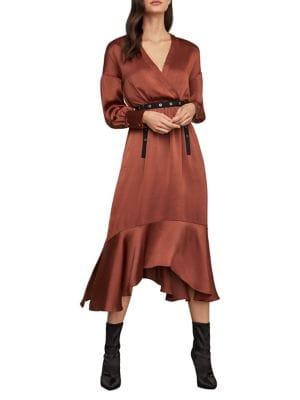 Bcbgmaxazria Belted Blouson Midi Dress