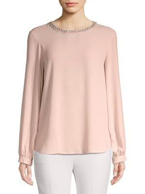 Karl Lagerfeld Paris Jewelry-neckline Blouse