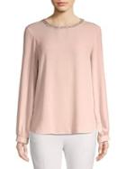 Karl Lagerfeld Paris Jewelry-neckline Blouse