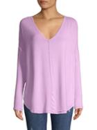 Free People V-neck Ribbed-sleeve Tunic