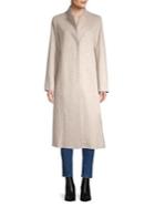 Fleurette Long-sleeve Wool Coat