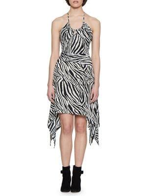 Walter Baker Zebra-print Asymmetric Dress