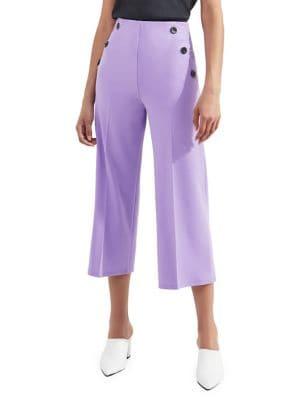 Miss Selfridge Crease Button Cropped Pants