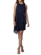 Tahari Arthur S. Levine Floral Embroidered Overlay Sheath Dress