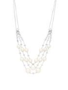 Nadri Cadence Silvertone And 8-11mm Freshwater Pearl Layered Necklace