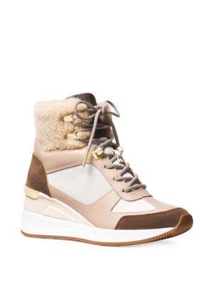 Michael Michael Kors Liv Lamb Fur Sneaker Booties