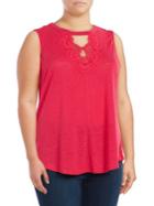 Jessica Simpson Plus Crochet Sleeveless Top