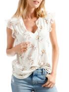 Lucky Brand Floral-print Ruffled Top