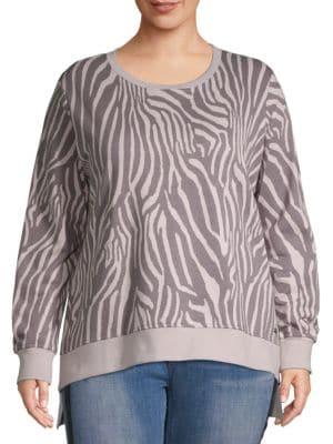 Marc New York Performance Plus Zebra-print Crewneck Sweatshirt