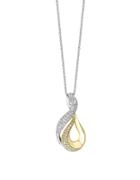 Effy Duo Diamond, 14k White And Yellow Gold Swirl Pendant Necklace, 0.69 Tcw