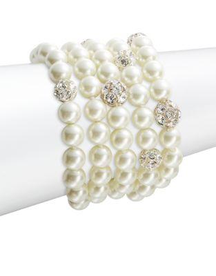 Kenneth Jay Lane Cultured Pearl And Crystal Bracelet