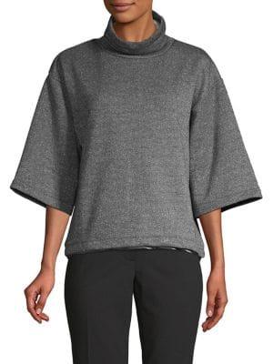 H Halston Mock Neck Slouchy Top
