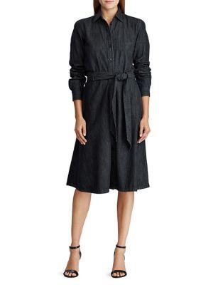 Lauren Ralph Lauren Belted Long-sleeve Shirtdress