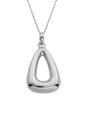 Lord & Taylor Sterling Silver Triangle Openwork Pendant Necklace