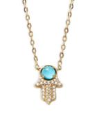 Nadri Talismans Crystal, Clear Quartz And Silver Hamsa Pendant Necklace