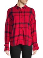 Highline Collective Plaid High-low Button-down Shirt