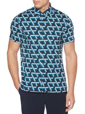 Perry Ellis Geo-optical Short-sleeve Shirt