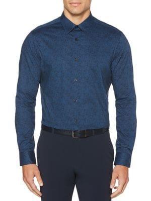 Perry Ellis Slim-fit Speckled Button-down Shirt