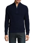 Brooks Brothers Red Fleece Cable Half Zip Sweater