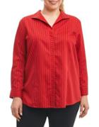 Foxcroft Plus Ann Cotton Button-down Shirt