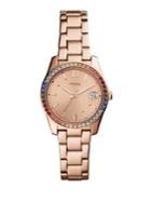 Fossil Scarlette Three-hand Rose Goldtone Stainless Steel Watch