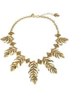 Kenneth Jay Lane Feather Drop Hook Collar Necklace