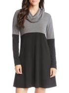 Karen Kane Cowlneck Colorblock A-line Sweater Dress