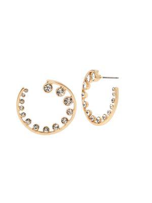 Bcbgeneration Goldtone & Crystal C-hoop Earrings