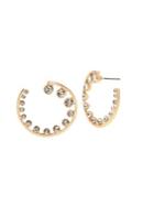 Bcbgeneration Goldtone & Crystal C-hoop Earrings