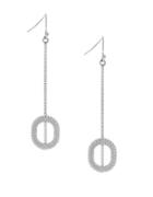Cole Haan Metal Basics Rhodium-plated Open Round Linear Chain Drop Earrings