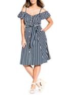 City Chic Plus Striped Fit-&-flare Dress