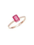 Lord & Taylor Ruby And Diamond 14k Rose Gold Ring