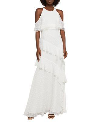Bcbgmaxazria Chiffon Cold-shoulder Maxi Dress