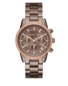 Michael Kors Ritz Crystal And Stainless Steel Bracelet Watch