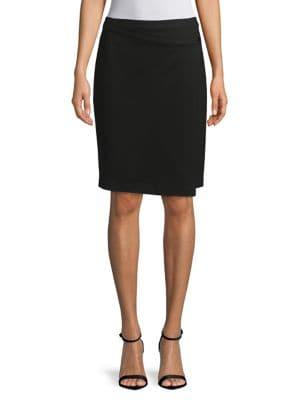 H Halston Faux Wrap Ponte Pencil Skirt