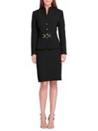 Tahari Arthur S. Levine Petite Belted Highneck Jacket And Skirt Suit