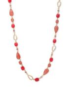 Anne Klein Faux Mother-of-pearl And Crystal Long Necklace