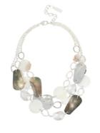 Kenneth Cole New York Power Of The Flower Crystal And Mixed Shell Multi-row Necklace