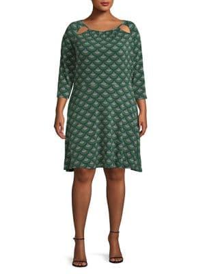 Michael Michael Kors Plus Cut-out Printed Shift Dress