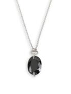 H Halston Jet Cubic Zirconia Stone Necklace