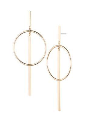 Trina By Trina Turk Geo Jewels Goldtone Hoop Drop Earrings