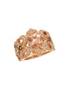 Le Vian 14k Strawberry Gold, Peach Morganite, Vanilla Diamonds & Chocolate Diamonds Openwork Ring
