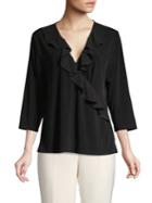 Karl Lagerfeld Paris Three-quarter Ruffle Wrap Top
