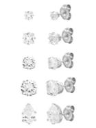 Lord & Taylor Sterling Silver 5-piece Stud Earring Set