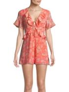 Highline Collective Floral Ruffle-front Romper